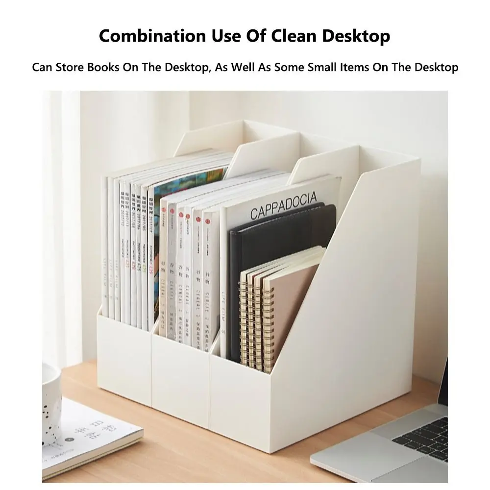 Durable Plastic Bookends Large Capacity Thickened Book Stand Portable Desktop Organizer Office Use