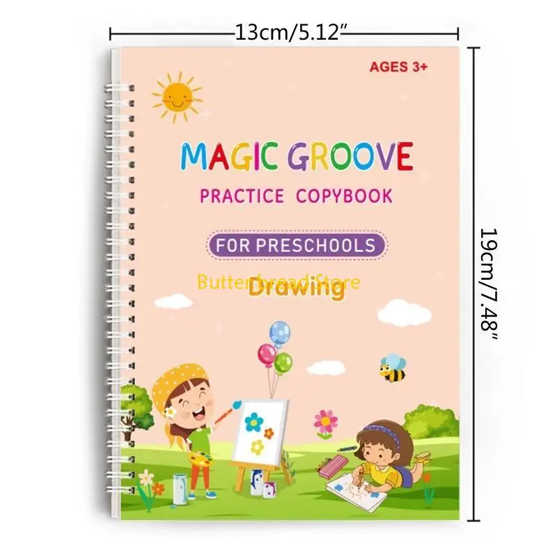 W89C Children Handwriting Copybook Number Letter Writing Practice Workbooks