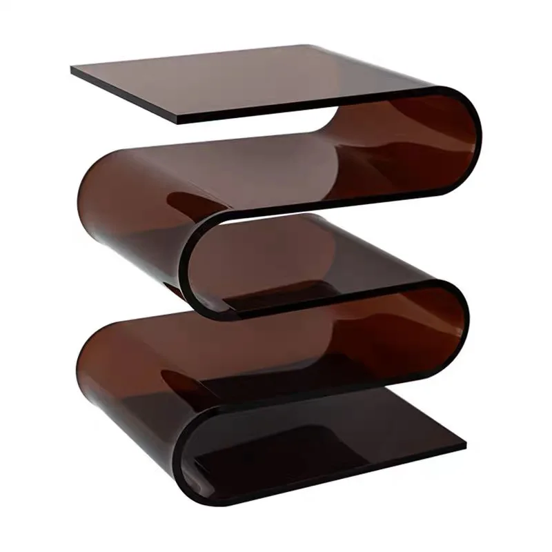 

Nordic Acrylic Sofa Side Minimalist Design Shelving Home Stay S Shape Magazine Shelf INS Storage Bookshelf Tea Table