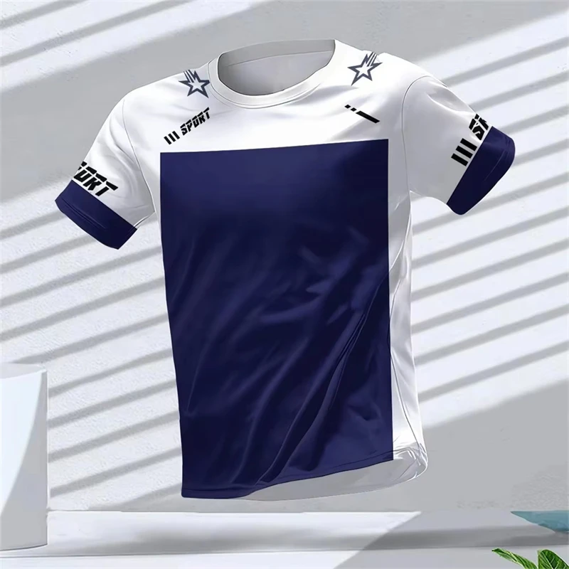 Simple Fashion Sports T-shirts For Men Summer Outdoor Short Sleeve 3D Printed T Shirts Casual Oversized Running Gym Tees Tops image 2