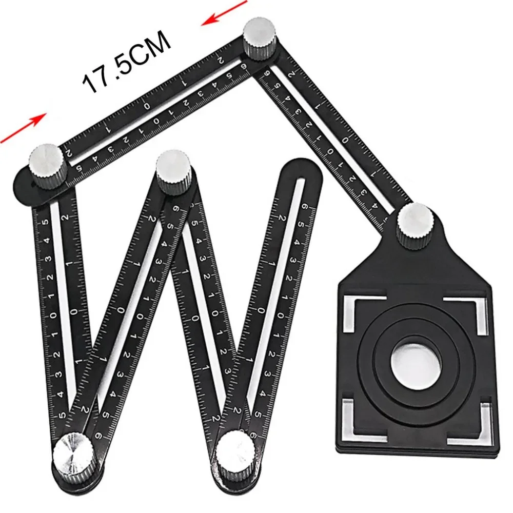 1PC Construction Tools Multi Angle Measuring Ruler Aluminum Folding Positioning Ruler Professional DIY Wood Tile Flooring Punch