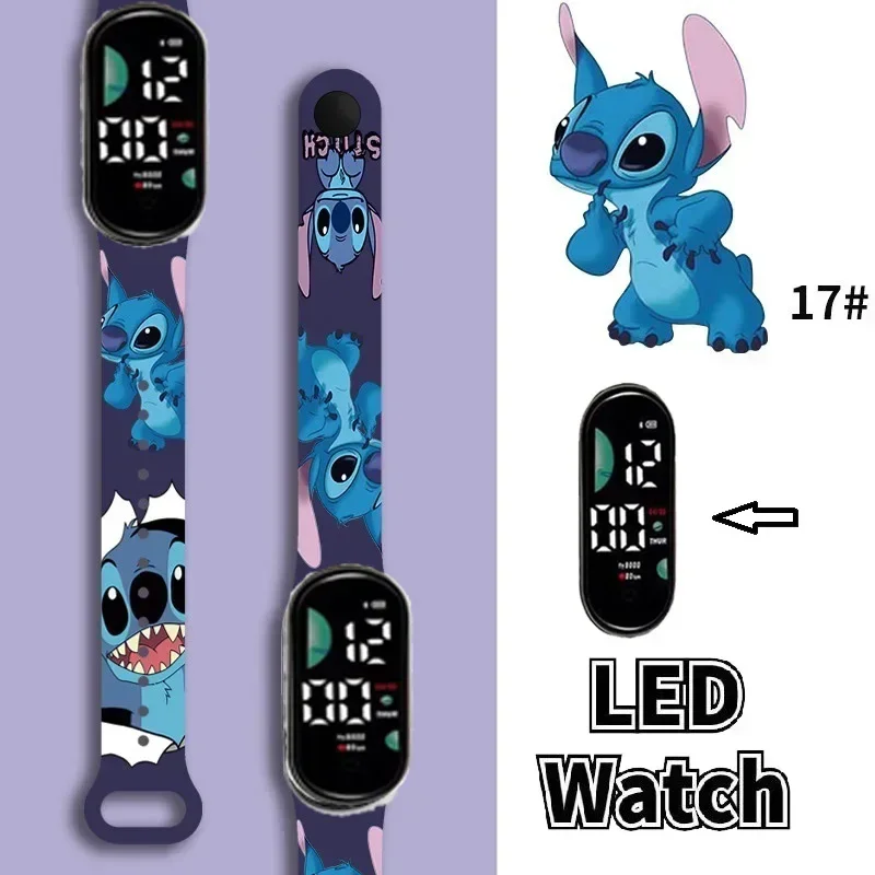 

Disney Stitch children's Watches Cartoon Anime Character Luminous Bracelet Watch LED Touch Waterproof Sports kids gifts watch