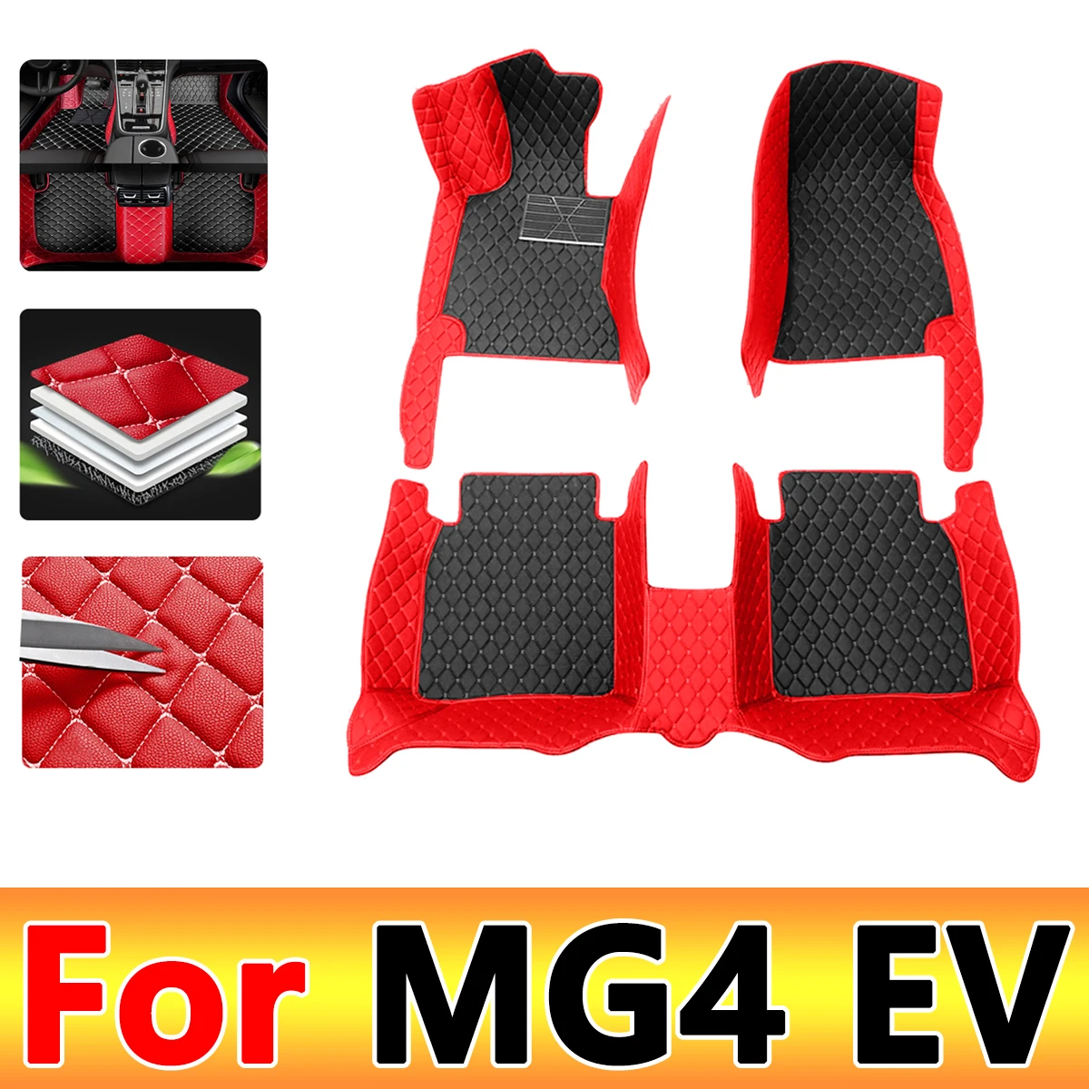 

Car Floor Mats For MG4 EV MG Mulan EH32 2022 2023 2024 Hatchback Rug Leather Mat Cubre Pisos Para Autos Car Accessories Interior