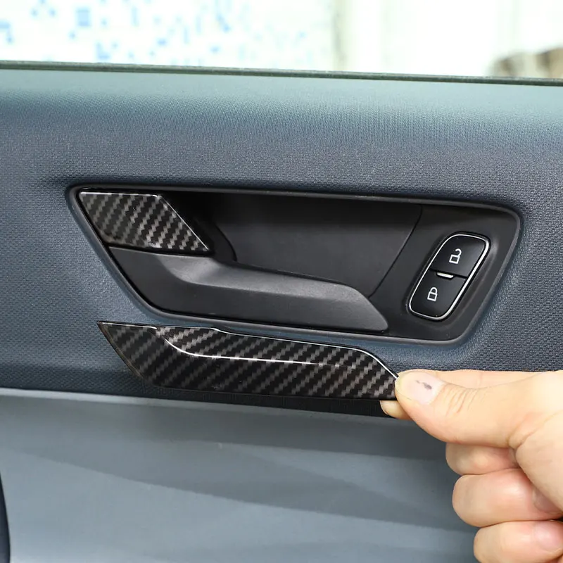 ABS Carbon Fiber Pattern Car Interior Handle Panel Cover for Ford Maverick 2022 Interior Modification Accessories 8 Pcs