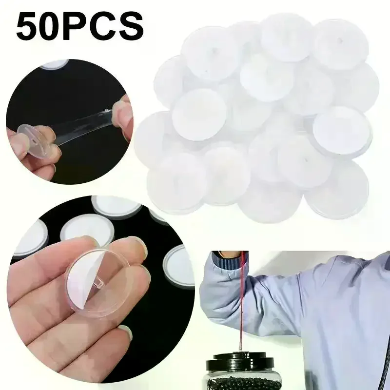 

50 Piece Mini Transparent Ceiling Hooks - Easy To Install, Self-Adhesive And Traceless For DIY Decorations, Parties, Christmas
