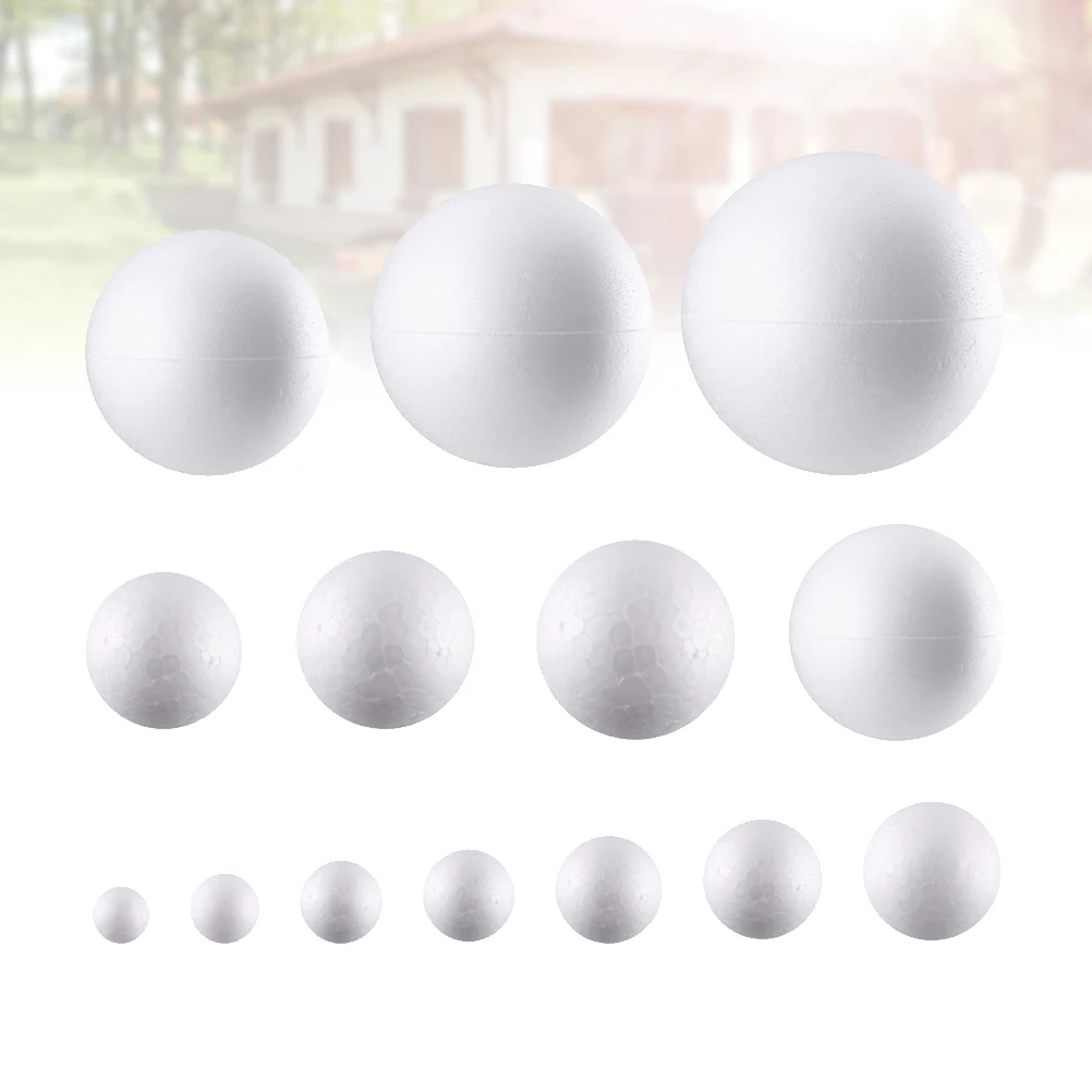 

200Pcs White Christmas Craft Balls Durable Eco Friendly DIY Painting Decoration Preschool Kindergarten Church Holiday