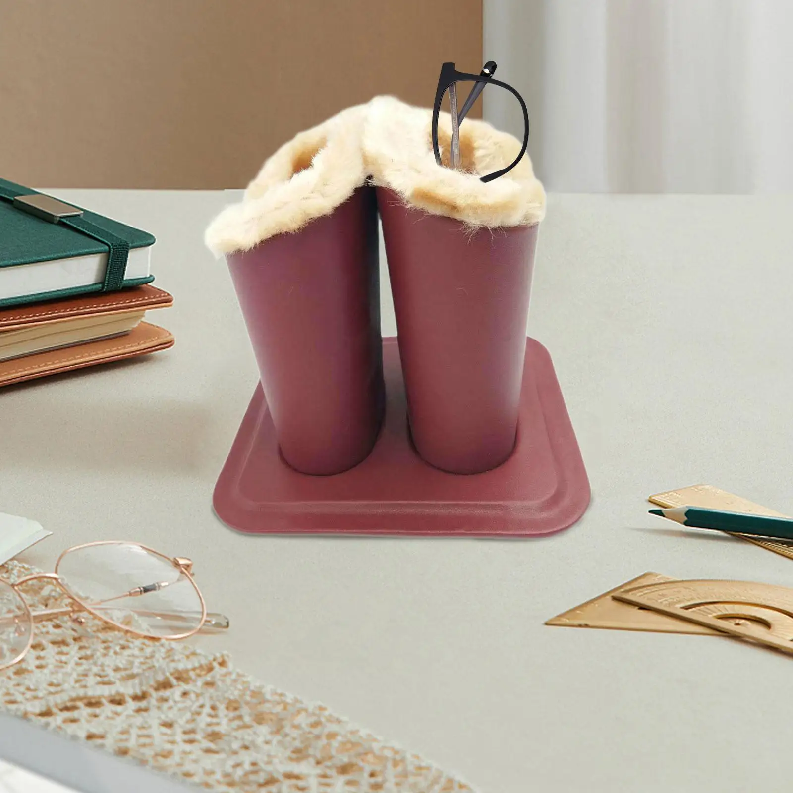 Brillenhalter-Ständer, praktisch, leicht zu reinigen, Brillenhalter mit Plüschfutter für Schreibtisch, Herren, Kinder, Nachttisch, Damen
