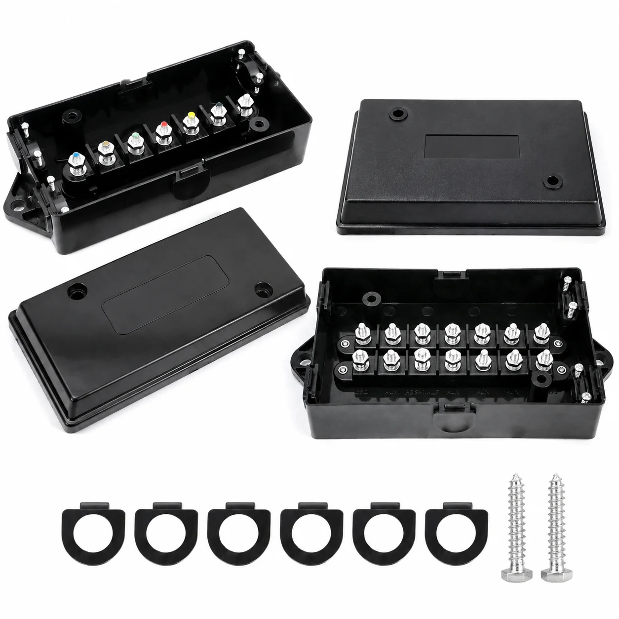 

Black 7/14 power cord junction box, suitable for RVs and trailers