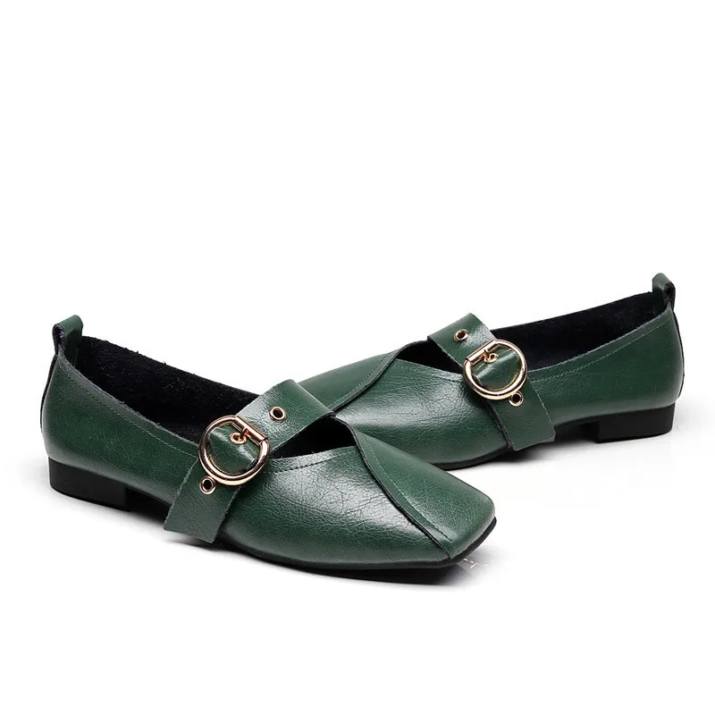 AIYUQI-zapatos planos de piel auténtica para mujer, calzado informal, suela blanda, talla grande 41 42 43, Primavera, 2024