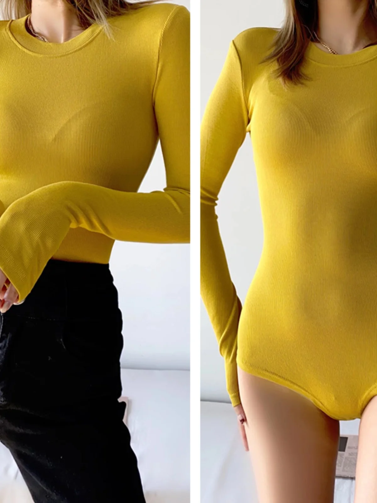 

Женская облегающая длинная термофутболка из 100% хлопка для осени и зимы, эластичная, плотная, для повседневной носки