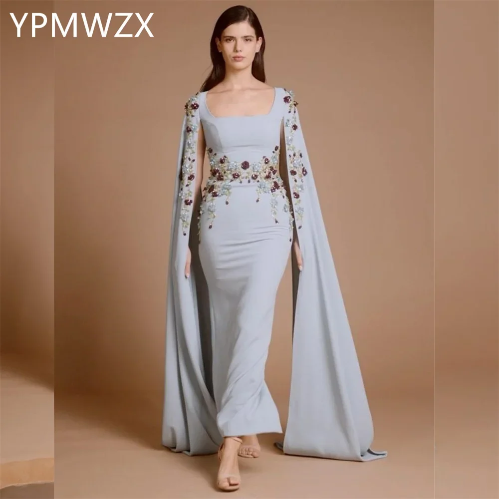 Customized Party Dress Occasion Prom Gown YPMWZX Scoop Neckline Column Ankle Length Skirts Bespoke  Dresses Evening For