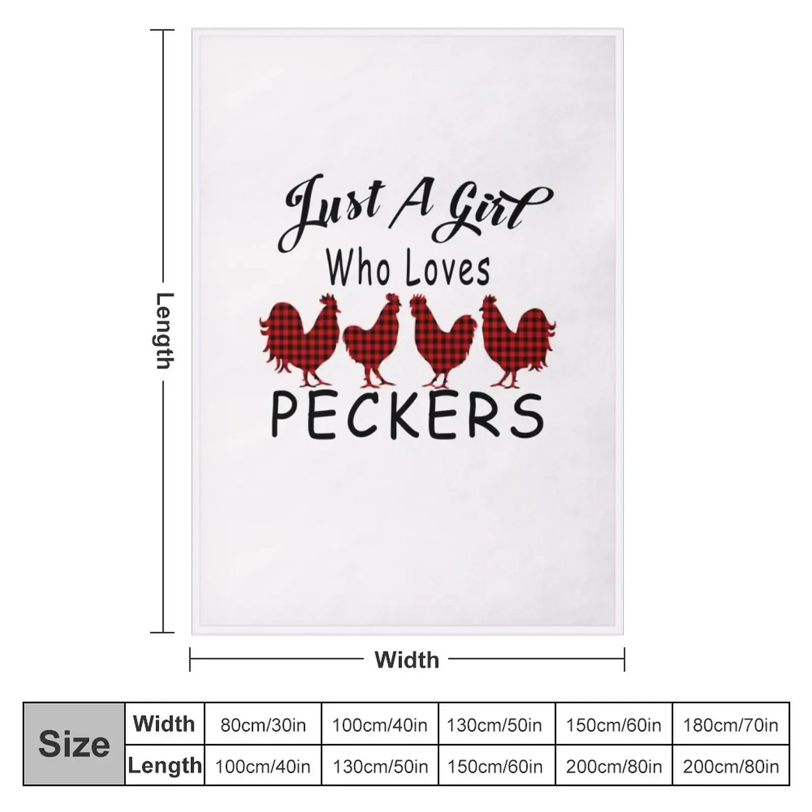 Just A Girl Who Loves Peckers Chicken Gift For Peckers Lovers Throw Blanket Plaid on the sofa Decorative Sofa Blankets