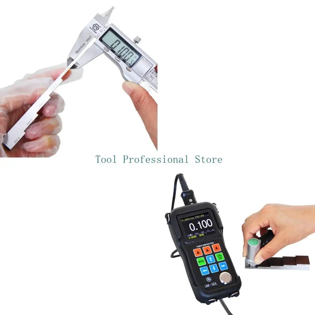 57QF 5 Step 0.1'' 0.2'' 0.3'' 0.4'' 0.5'' Test Calibration Block for Thickness Gauge in NDT Testing Carbon Steel Compact Size