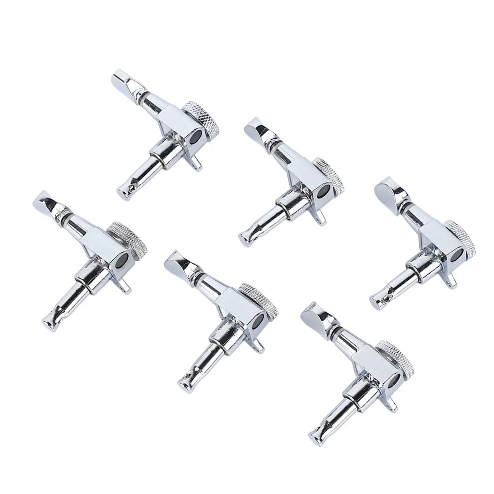 Metal Electric Guitar Tuning Pegs 6R Configuration Silver Guitar Tuning Key Set Guitar Locking Tuners Electric Guitar