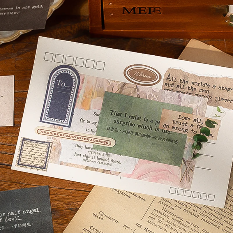 السيد ورقة 50 ورقة/كتاب كتاب المواد الإنجليزية، ورق مواد الشعر الرجعية عصر النهضة، هدايا عشاق فن الديكور المنزلي #3