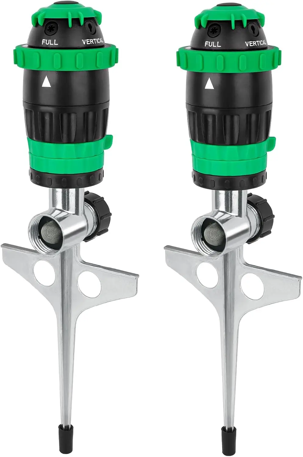 

[2 Pack] Gear Drive Sprinkler with Metal Spike Base, 5-Pattern Heavy Duty Gardening Watering System, Multi-Adjustable Law