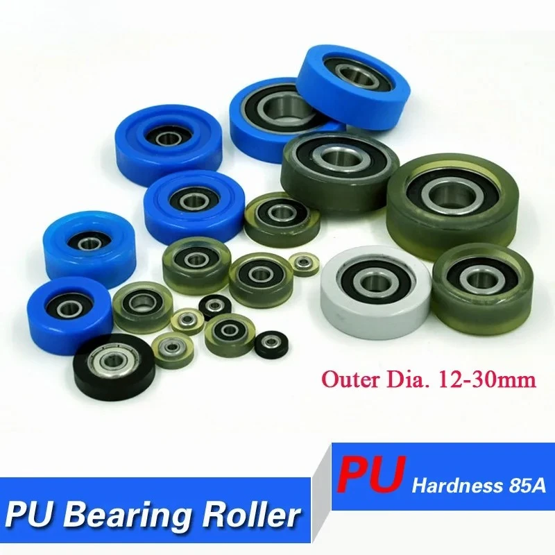 Multi-size Silent PU Polyurethane Bearing Money Counting Machine Medical Equipment Elastic Soft Rubber Wheel