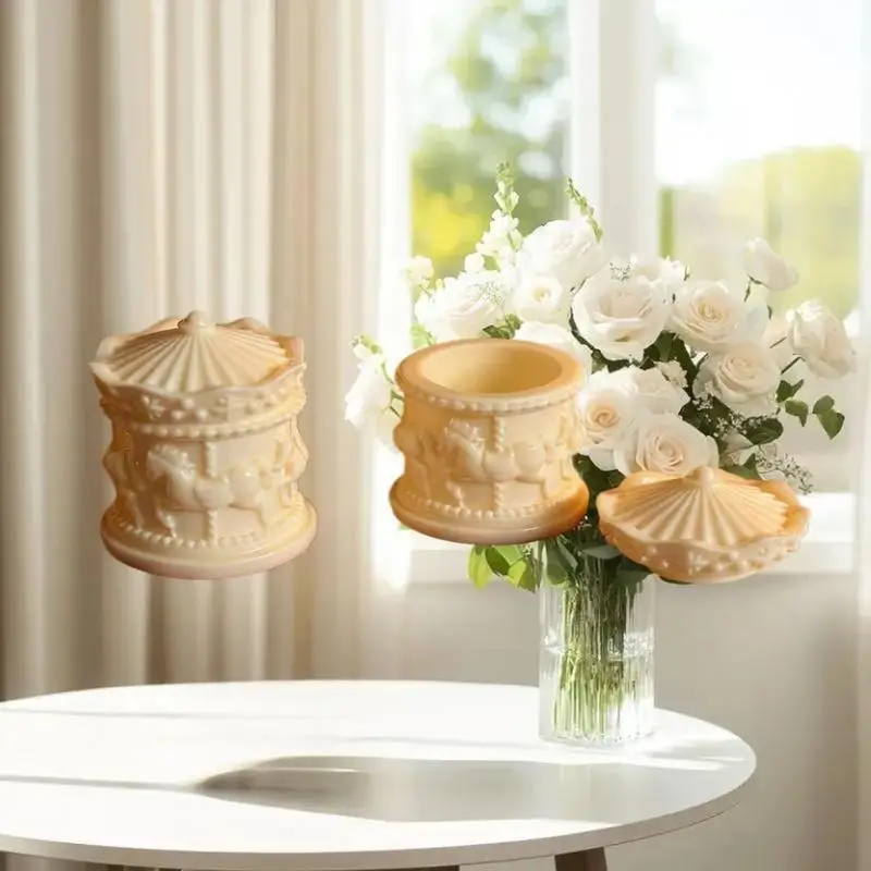 Dollhouse Accessory of Carousel Mini Storage Box, Coffee Holder Toy, Distinct Home Decorative Piece