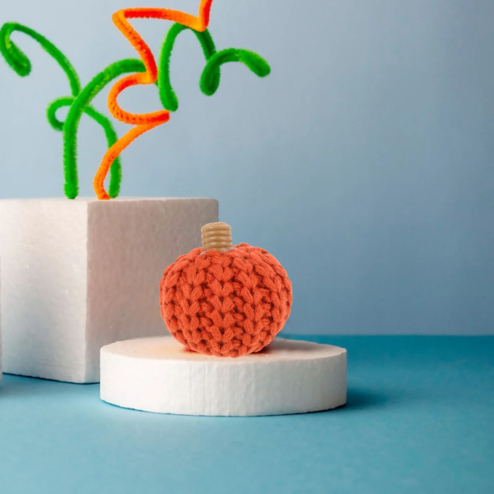 

Artificial Pumpkin Ornament Lifelike Knitted Design Safe Attractive Home DIY Decor Simulation Pumpkin Tabletop Party Layout Prop