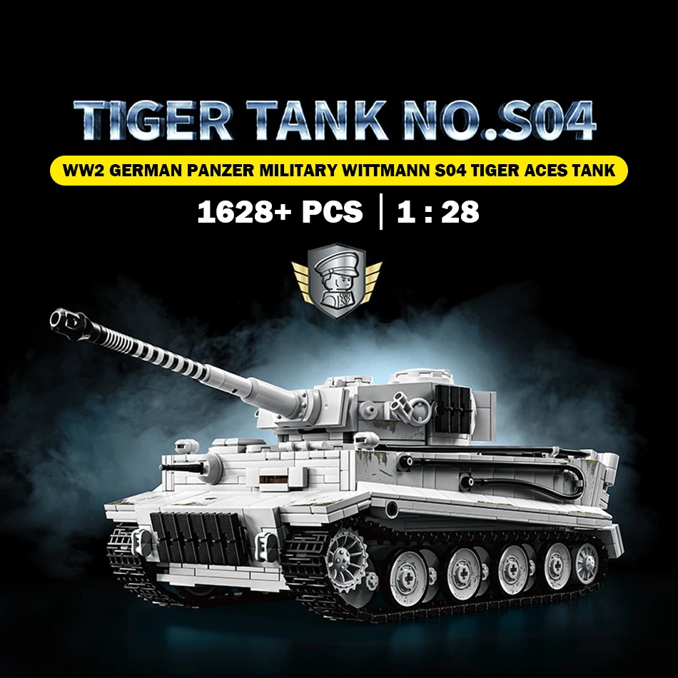 

WW2 Wittmann S04 Tiger Aces Tank Строительные блоки Немецкий танк военной боевой танк с фигурками экипажа Кирпичи Игрушки для детей Подарки