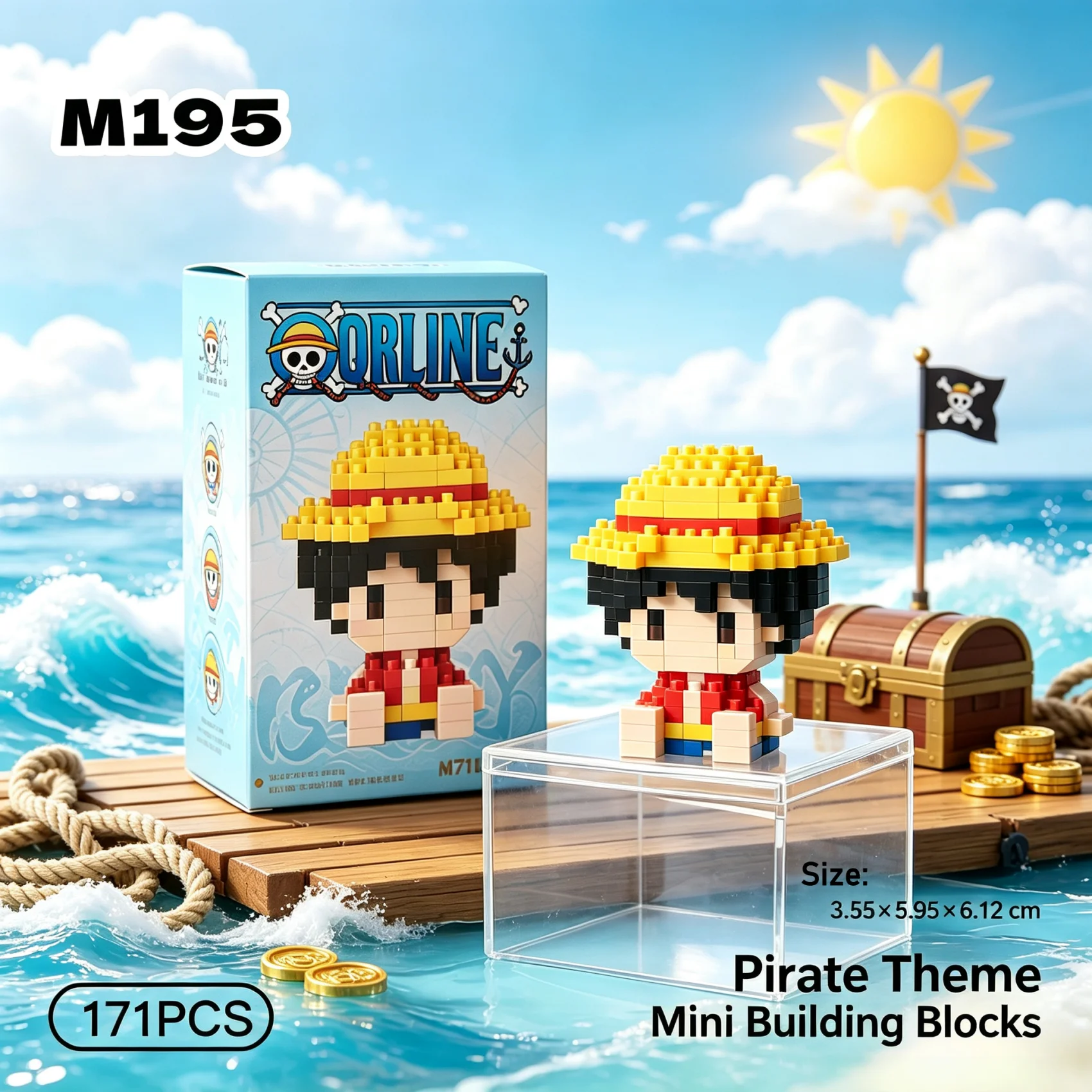 2026 ONE PIECE Sun God Nika Luffy Micro Building Block Chopper Ace Buggy Anime Model Assembly Bricks FigureToy Collectible Gift