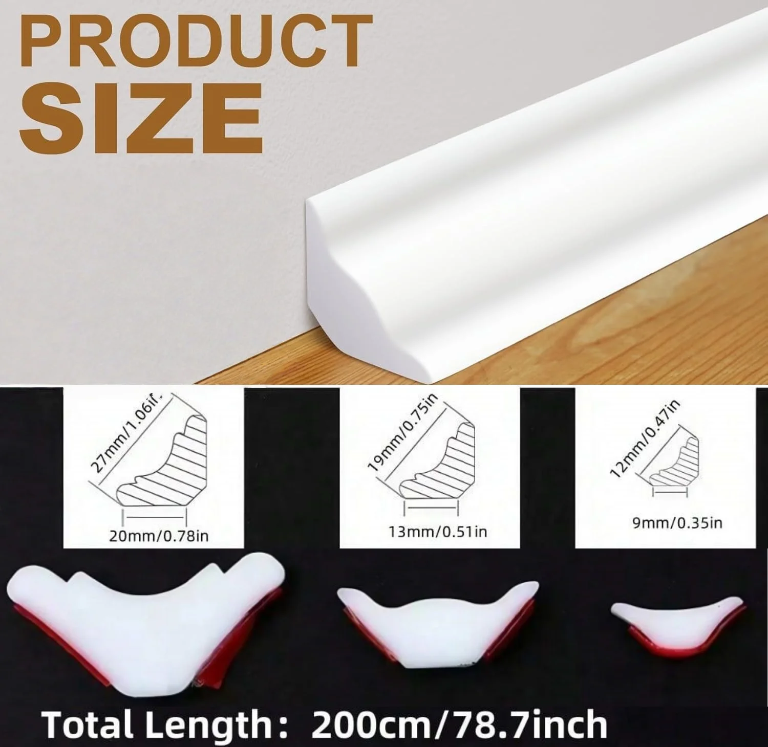 1pc Self-Adhesive TPE Material Wall Gap Decor Line Baseboard Ceiling Molding Line Tile Gap Decor Line Wall Trim Line Home Decor