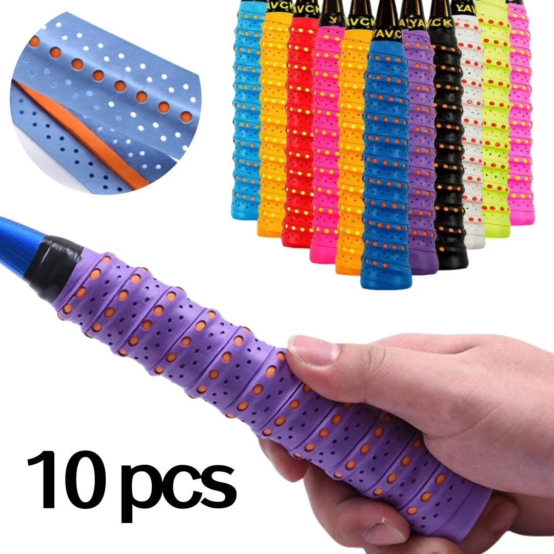 

10 Pcs Anti-slip Sweatband Badminton Grip Tennis Overgrip Sport Tape Windings Over Fishing Rod Squash padel Racket Batminton