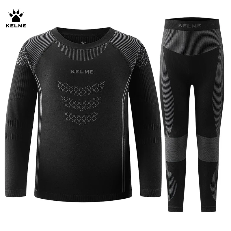 

Детский комплект быстросохнущей одежды Kelme, спортивная трикотажная тренировочная базовая рубашка с длинными рукавами для бега на открытом воздухе для мальчиков и девочек