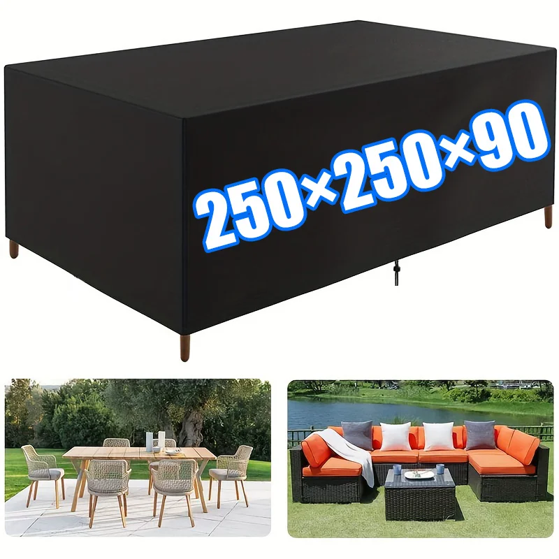 Abdeckung für Terrassenmöbel im Freien – UV- und schneebeständig, wetterfestes Sofa- und Esstischstühle, 250 x 250 x 90 cm