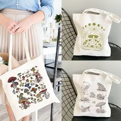 Vivid Mushroom Tote Bag Cute Totes Mushroom Cottagecore Goblincore Bag Shopping Bag Eco Friendly Canvas Bag Gift Basic Bag