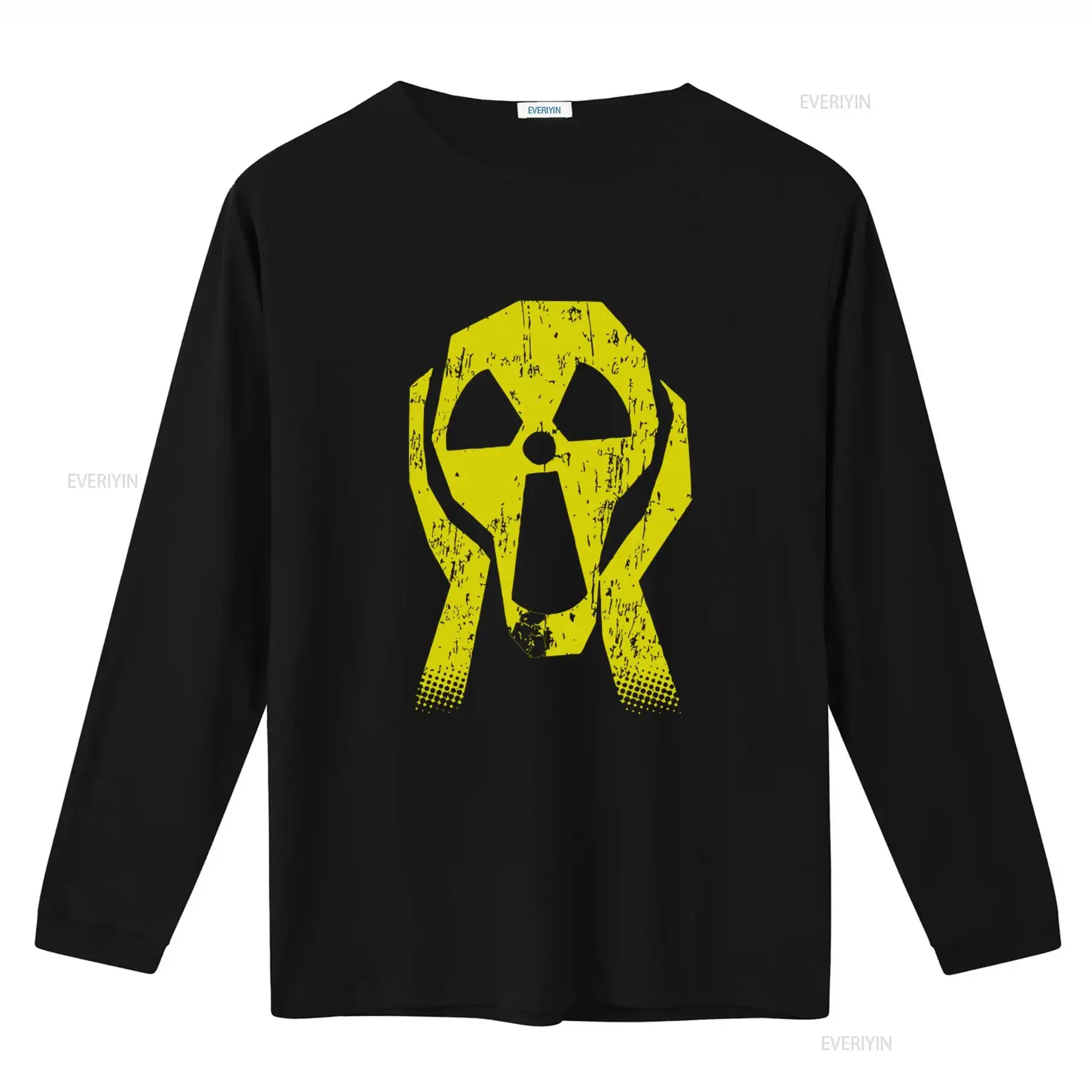 Cool Radioactive Face T Shirt for Men Atomic Nuclear Power Plant Radiation Design vintage Washed streetwear Slightly Casual