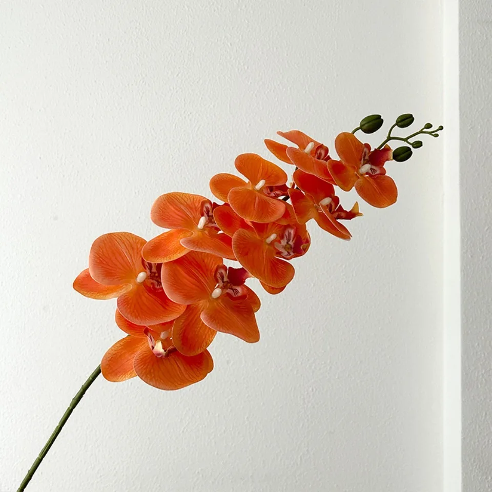9-Köpfiger Künstlicher Phalaenopsis-Blumenzweig Realistische Seidenblume Künstliche Orchidee für Hochzeit, Party und Heimdekoration – Detail 10