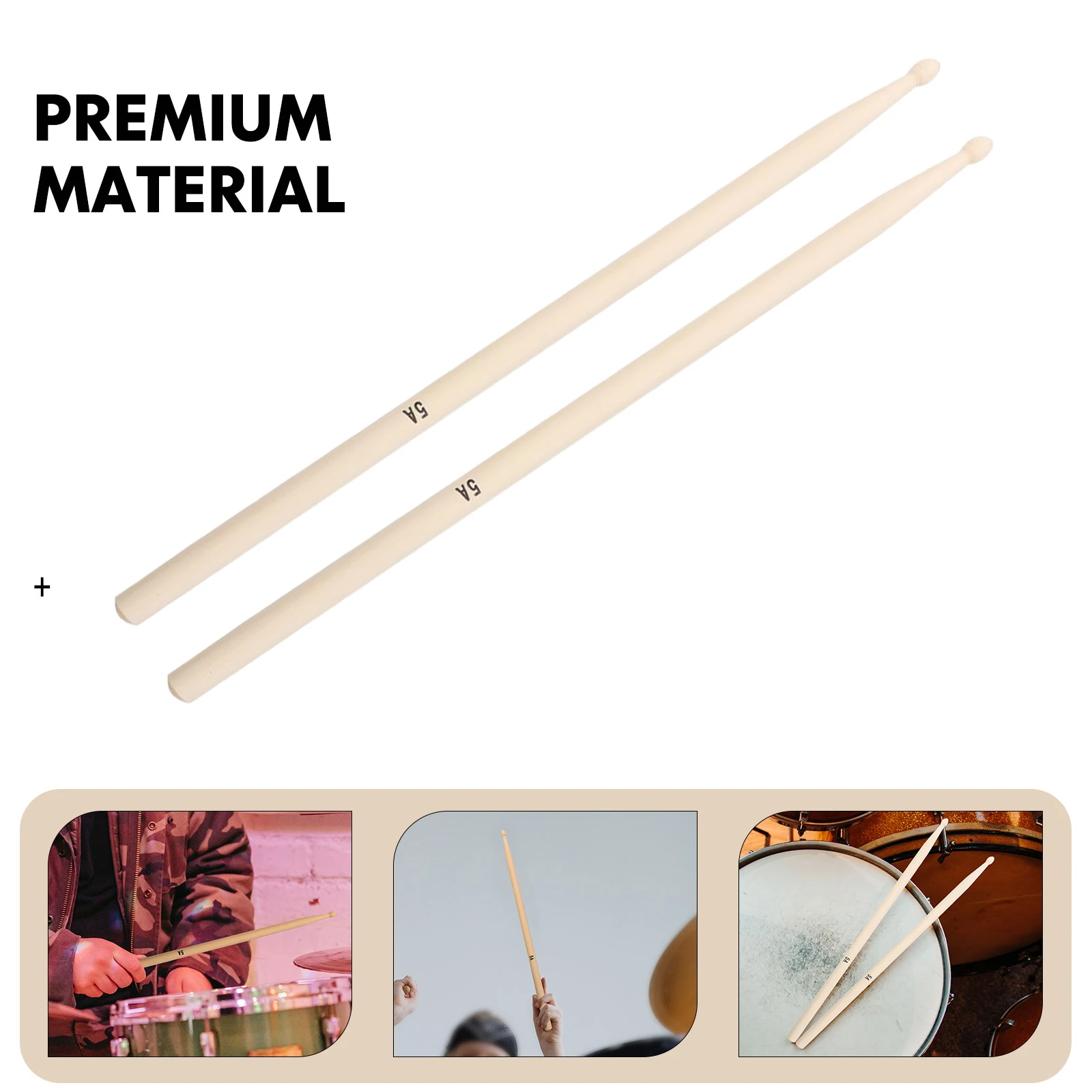 

2 Pairs Maple Sticks Percussion Drum Mallets Accessories Tool Instrument Musical Instruments Drumsticks