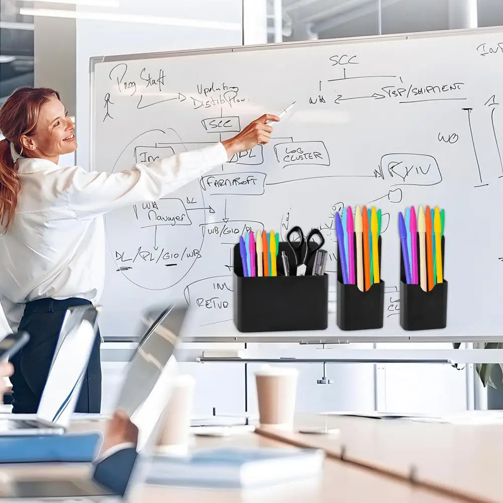 Магнитный контейнер для хранения, многофункциональный магнитный держатель для ручек, органайзер для салфеток для холодильника, офиса, школы, ручек для удобства