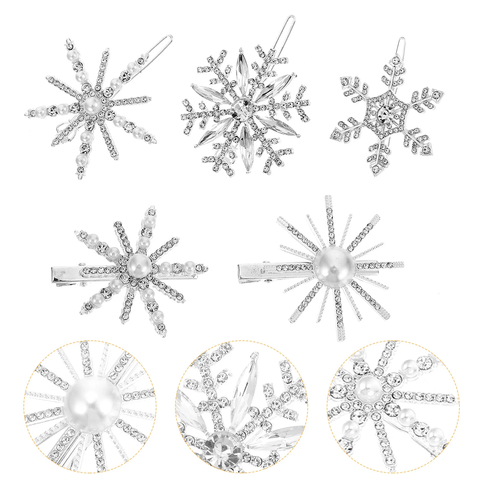 

5 шт., снежные заколки для волос с бриллиантами, блестящие заколки для волос, женские аксессуары для волос, идеально подходящие для свадьбы, дня рождения, особых случаев, на каждый день