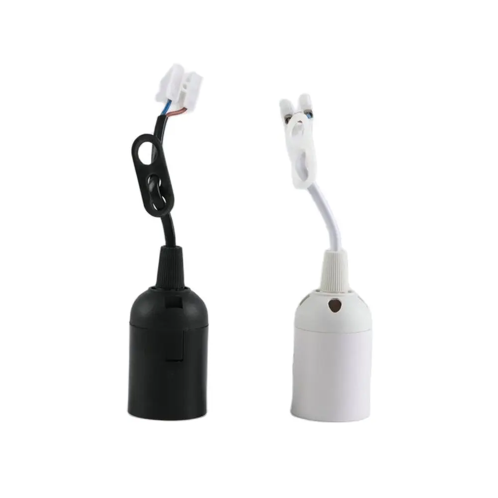 1pcs Black White E27 Plastic Lamp Base LED Light Head Socket Card Type Lamp Holder With  Wiring 4A 250V