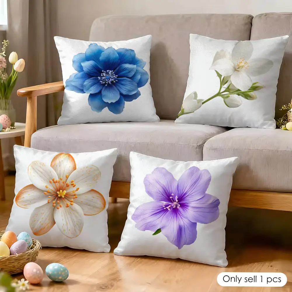Soft Petal Bliss Cushion Cover Soft Short Plush Pillow Cover Smooth Cozy Texture Aesthetic Cushion Case Home Decor