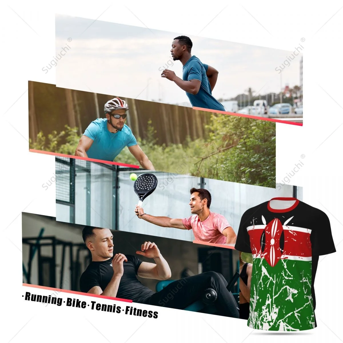 Ekskluzywny projekt flaga Kenya Grain 3D z nadrukiem męska dla rowerek dla dzieci piłka nożna tenis Fitness sportowe tshirt siatkowa krótki T-shirt