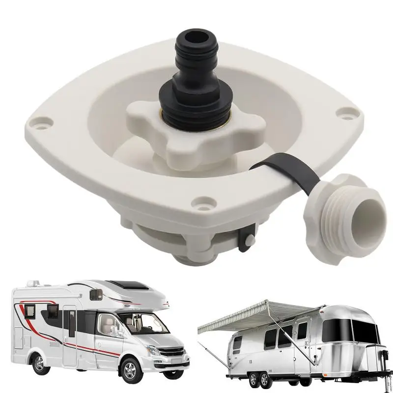 RV Water Inlet With Cover RV Water Fill Adapter With Lid Camping Car Water Connection Fittings Water Tank Hose Filler For Marine