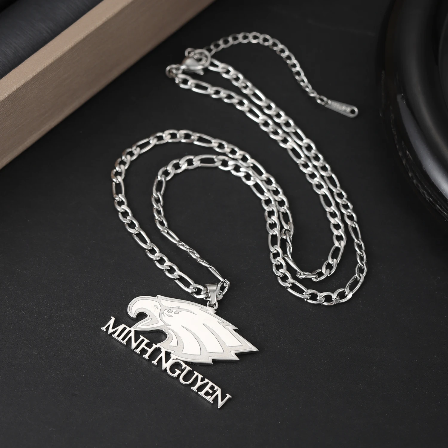 Naszyjnik z logo na zamówienie, personalizowany naszyjnik z dowolnym logo, naszyjnik z ikoną firmy, głęboki grawer na zamówienie, naszyjnik z imieniem dla mężczyzn, prezenty.