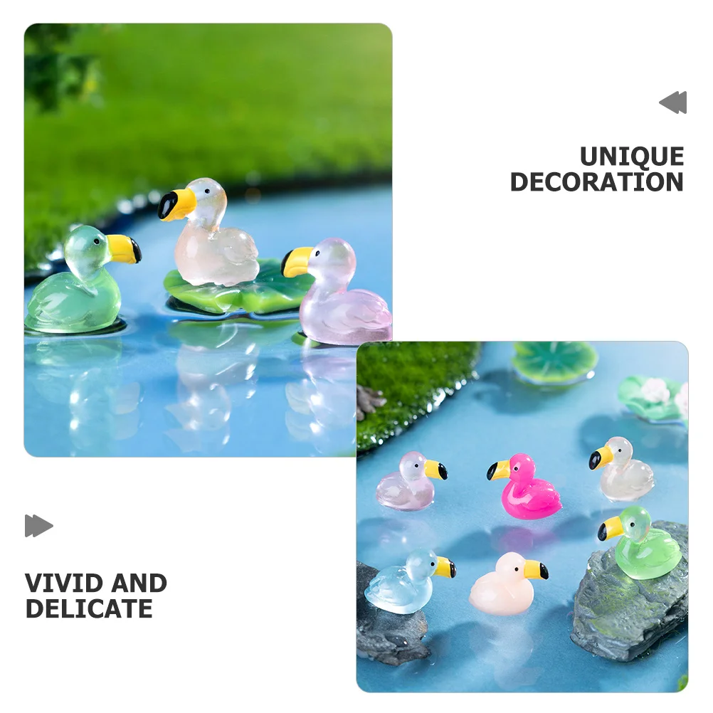 10 Stücke Mini Harz Flamingo Lebensechte Gartendekorationen Realistische Landschaft Ornamente Kleine Größe Kreative Desktop-dekoration
