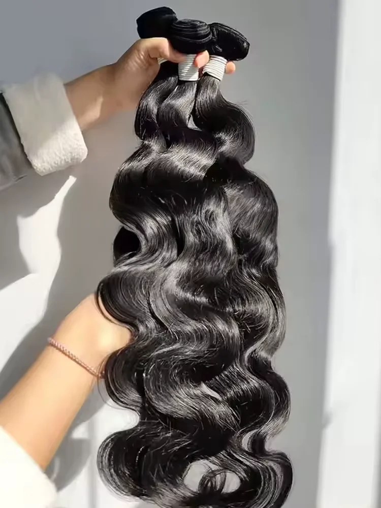 

30-дюймовый 12A 15A Объемная волна Пучок человеческих волос 100% необработанные девственные необработанные натуральные волнистые 3/4 шт. Пучки двойного наращивания утка