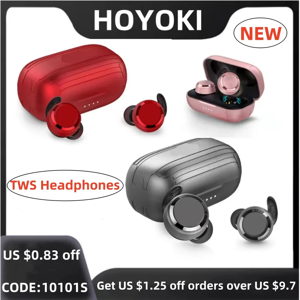 

HOYOKI T280 TWS Wireless Bluetooth Headset Hi-Fi Music Sports Headset Waterproof Noise Canceling Headset With Charging Case Mic