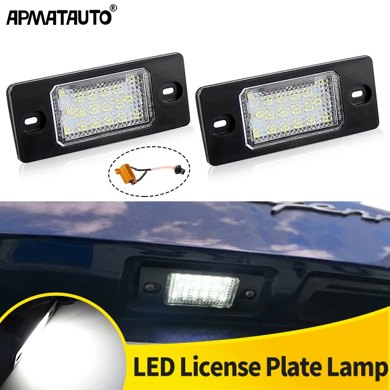 2PCS Car LED Number Plate Lamp For Cayenne 955/957 (Chassis model 9PA/9PA1) 2002-2010 White License Plate Light Accessories