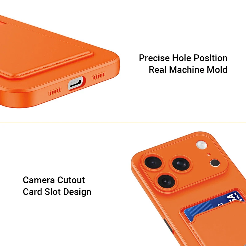 Funda Clásica Esmerilada de Colores Sólidos con Ranura para Tarjetas para iPhone 17 Pro Max 16 15 14 13 12 11 Pro Max Mini Plus Silicona Resistente a Caídas 5