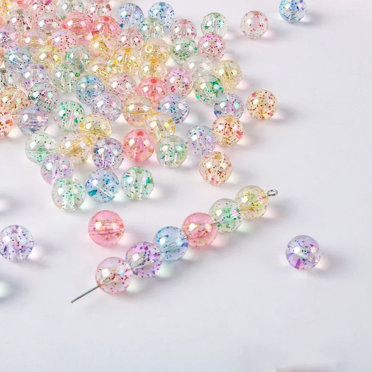 

8/10mm Acrylic Round Bead Transparent Acrylic Sequins Charm Bead for for Jewelry Making DIY Bracelet Necklace Accessories