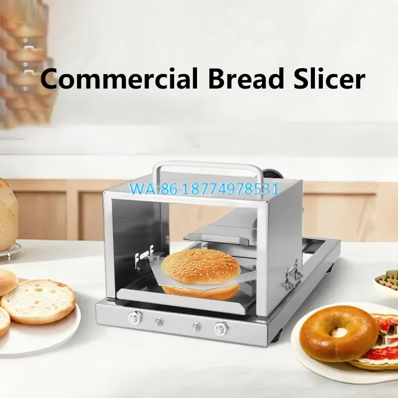 Wmwmnu Commercial Manual Bread Slicer Stainless Steel Bagel Burger Cutter Hamburger Bread Cutting Portable Bread