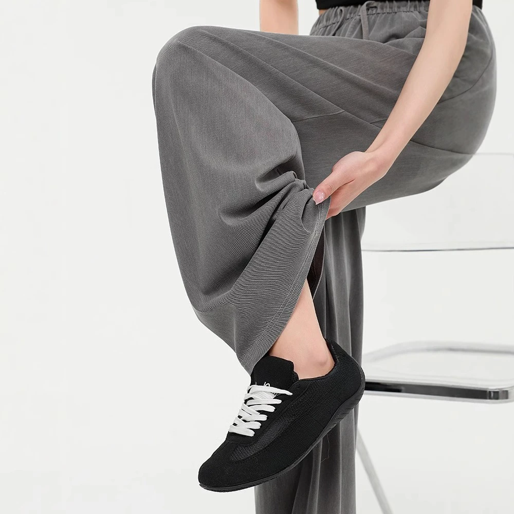 Summer Thin Lyocell Jeans Women Elastic Waist Ice Silk Wide Leg Denim Pants Pink Baggy Jeans For Women Summer Loose Trousers