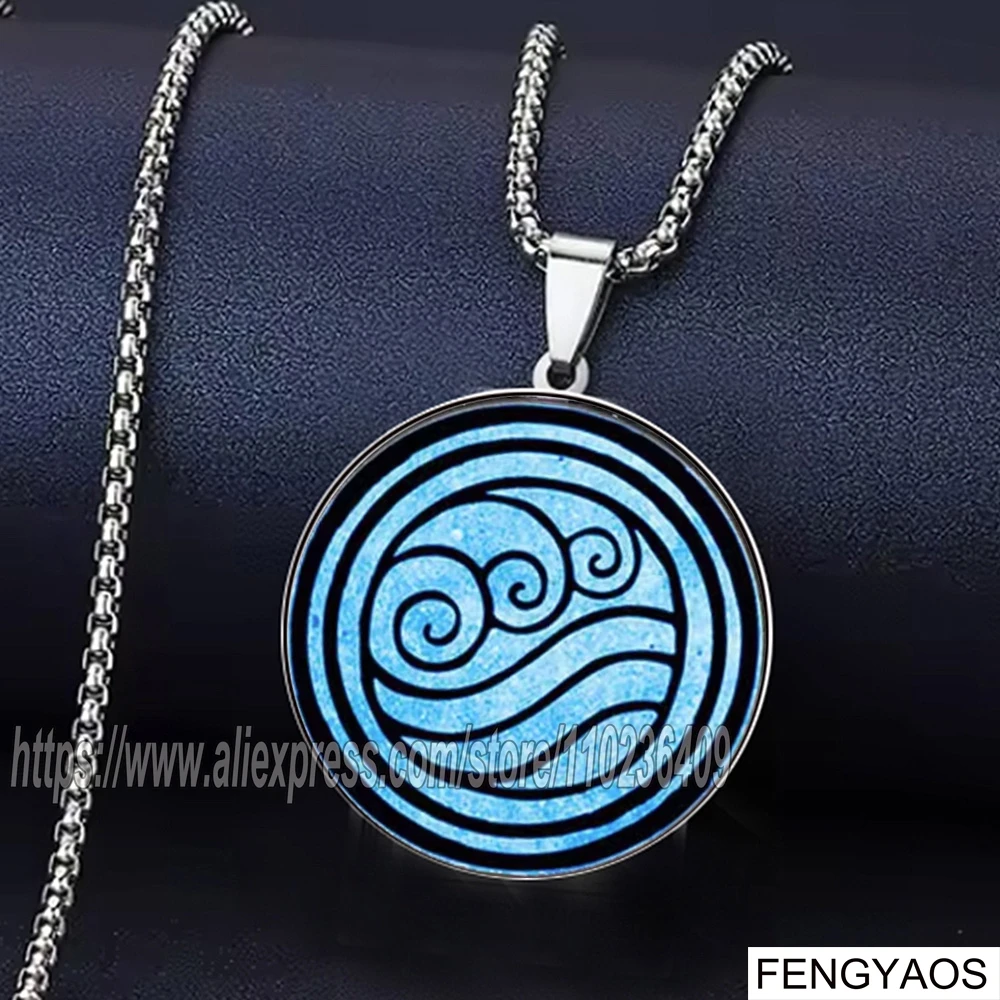 Stainless Steel New Avatar The Last Airbender Neckalce Kingdom Jewelry Air Nomad Fire and Water Tribe Pendant Necklaces