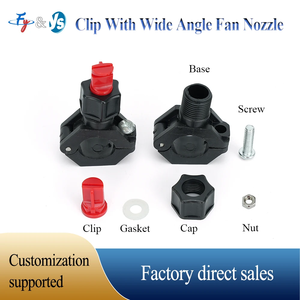 Premium Wide Angle Clamp Fan Spray Nozzle, Split Hole Clip Type for Industrial Dust Suppression Dust Reduction